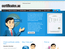 Tablet Screenshot of certificates.ae